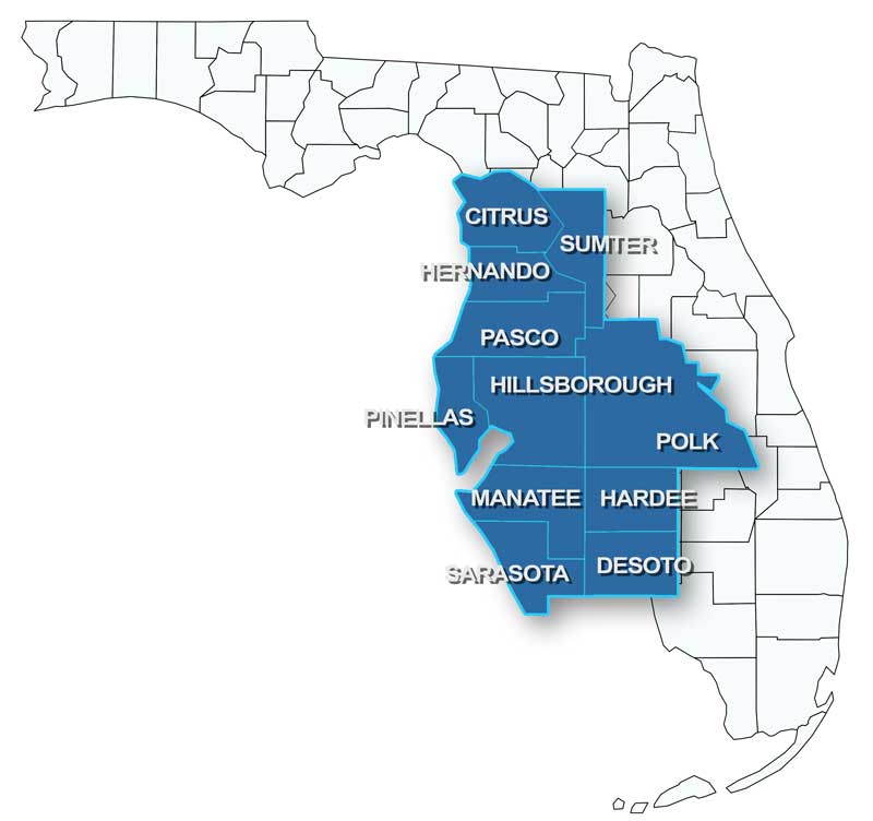 florida-county-map-800x752 Florida county map - focus on tampabay counties